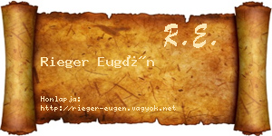 Rieger Eugén névjegykártya